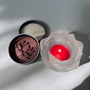 Lotus Glass Candle Holder and Walnut Diffuser Set