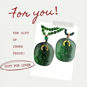 Green Tara Glass Pendant Necklace - Tibetan Buddhist Amulet Gift for Mom image 12