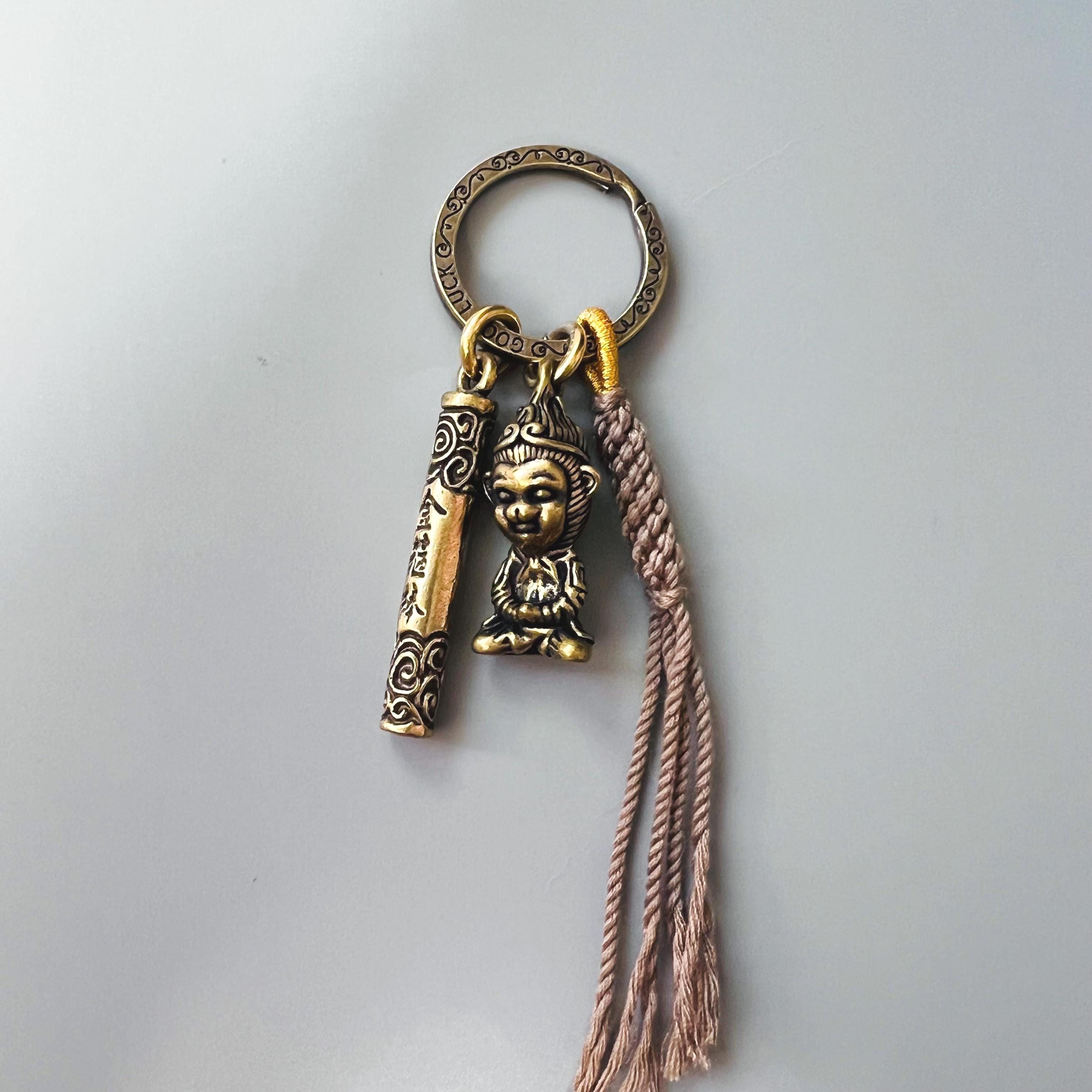 thumbnail image 2 of Influencer Peach Wood Lotus Car Keychain Pendant Eighteen Sons Bodhi Money Pendant Male Peace Good Luck Pendant Female I.1570969723 2 of 12