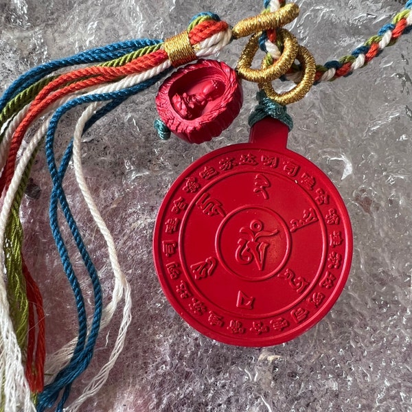 Wealth Growth Mantra Necklace-Buddhist Bodhisattva Dharma Pendant-Energy Guardian Pendant-Amulet Necklace-Wealth Amulet