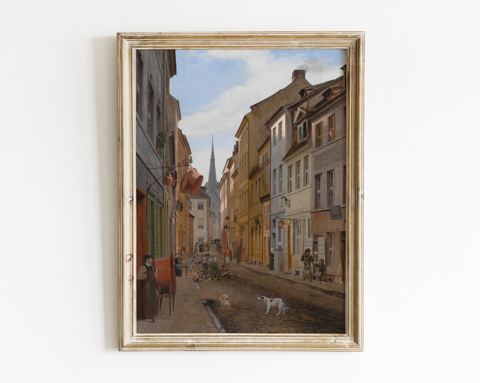 Pintura de paisaje urbano alemán / decoración de país antiguo Etsy