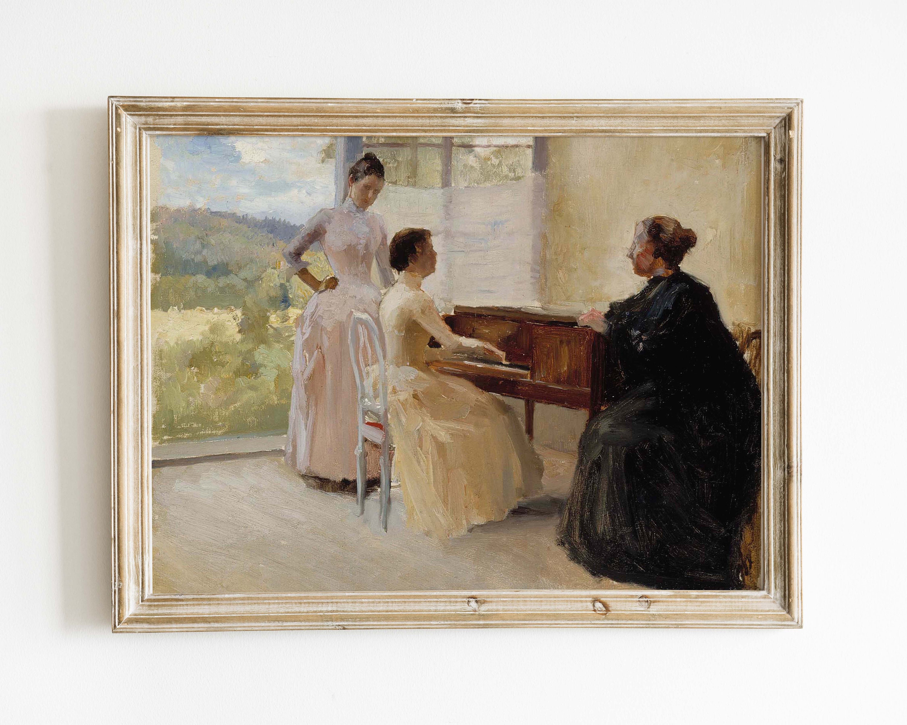 Im Salon Viktorianische Malerei Antike Portrait 19. | Etsy