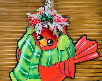 Cardinal Door Hanger with Bow