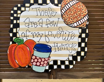 Fall Football and Coffee Door Hanger