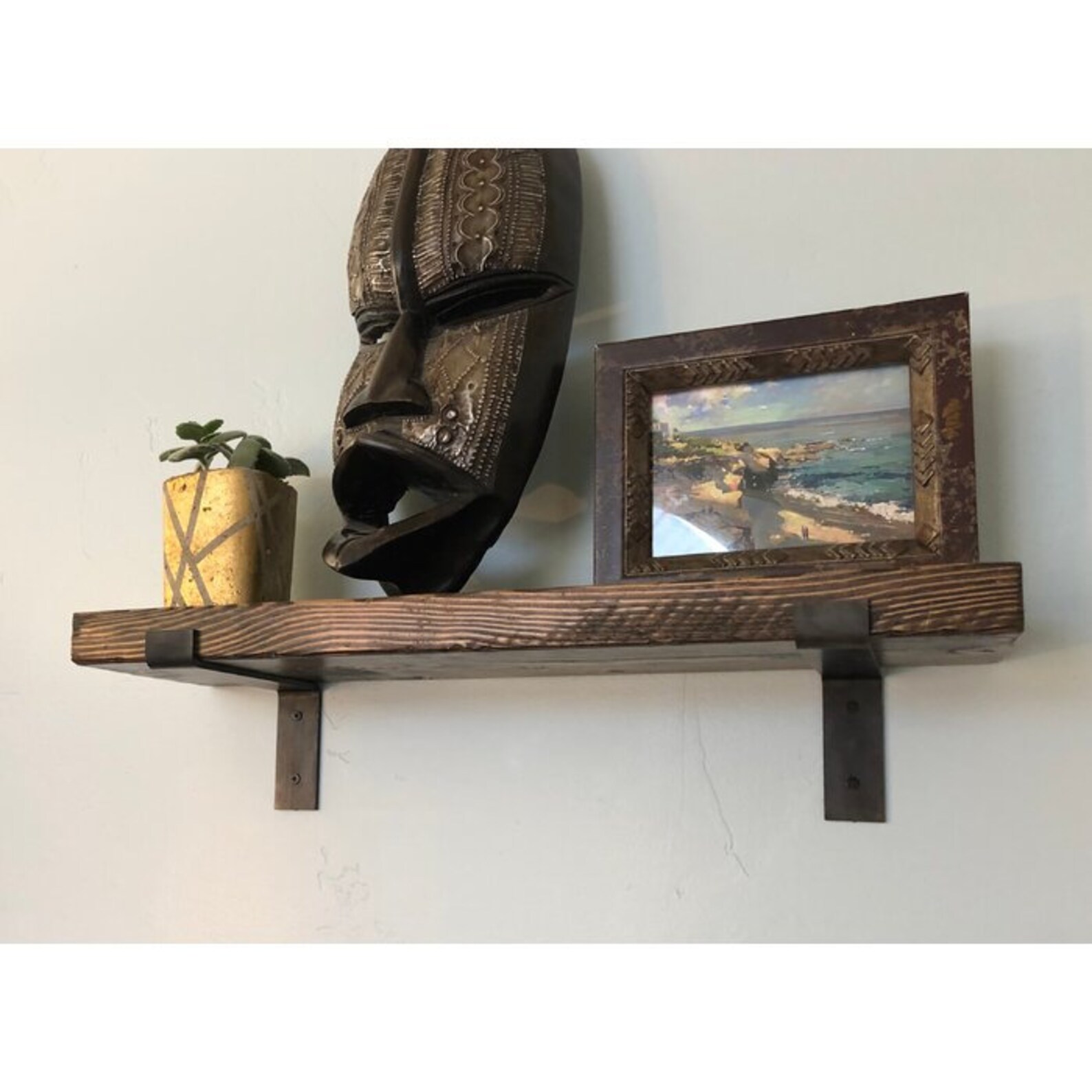 Rustic Solid Wooden Floating Shelves Shelves with 2 Etsy