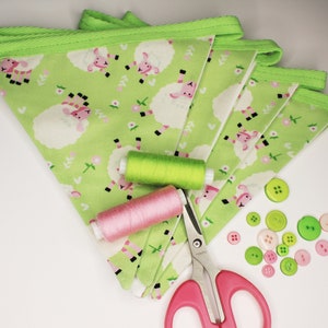 Bunting Sheep Fabric Bunting Fluffy Sheep Lambs Farm Animals Decor