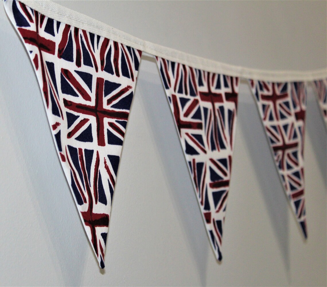 Union Jack Bunting Cotton Bunting Fabric Bunting Indoor Etsy