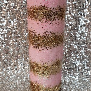 Pink Gold Glitter Custom Tumbler