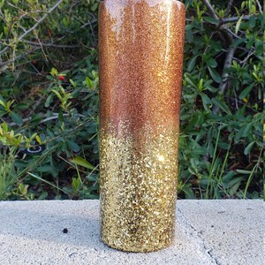 Gold, Rose Gold Glitter Custom Tumbler