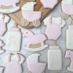 Customized Baby Girl Sugar Cookies: Kosher Baby Shower Favors (1 Dozen)