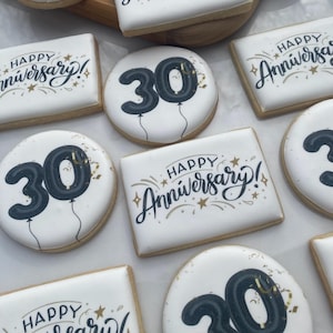 Anniversary Cookies/ happy anniversary/ custom cookies/ 30th anniversary/ kosher cookies