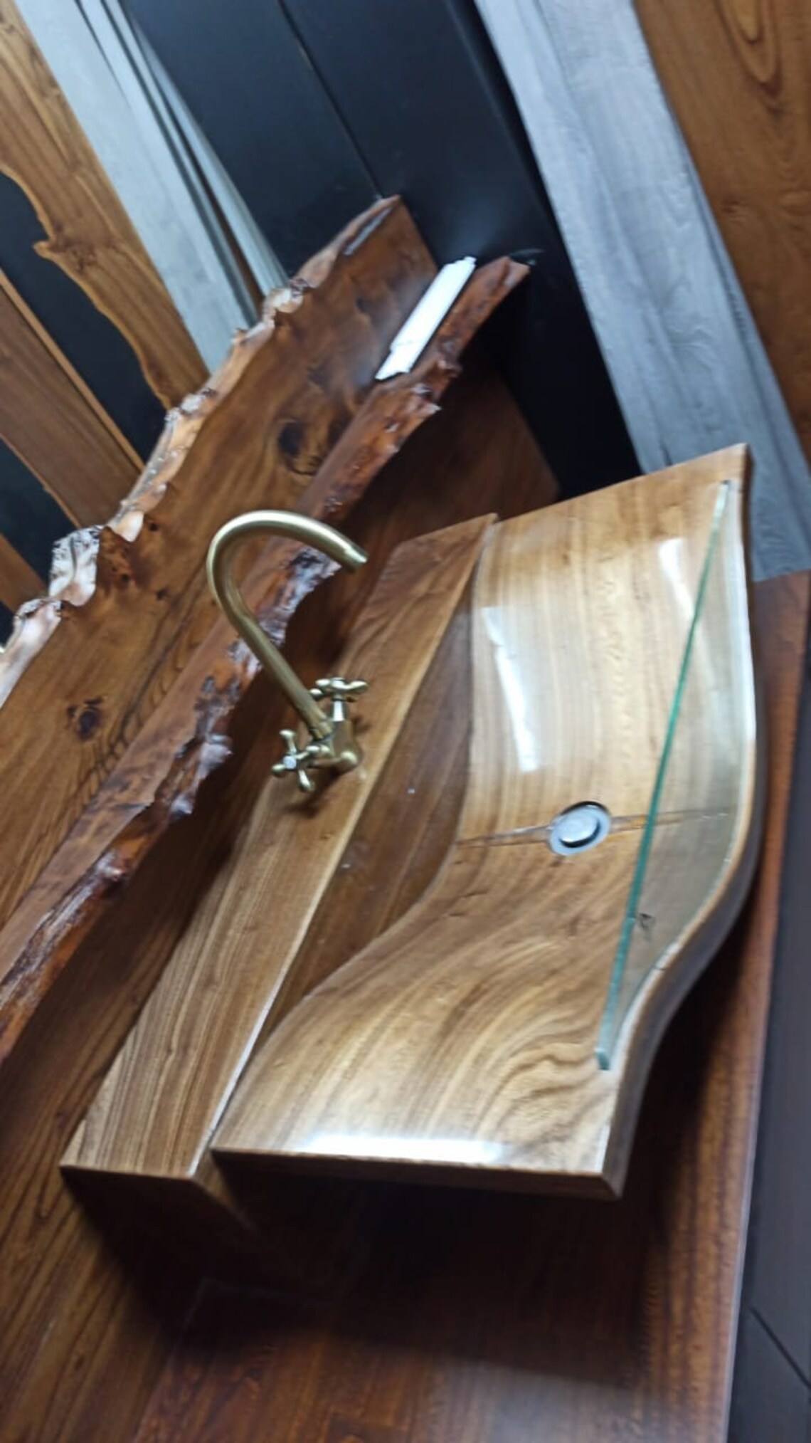 Wooden bathroom sink Etsy