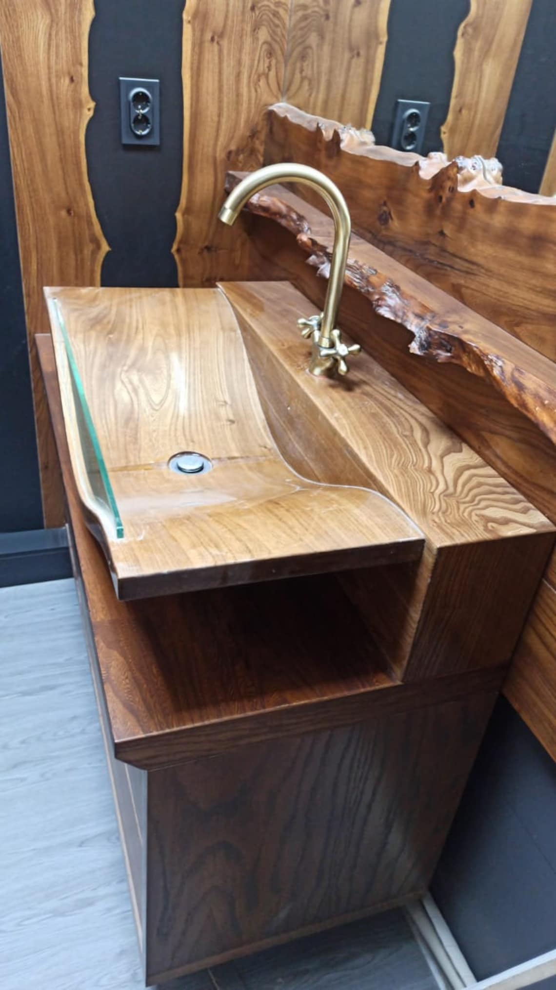 Wooden bathroom sink Etsy