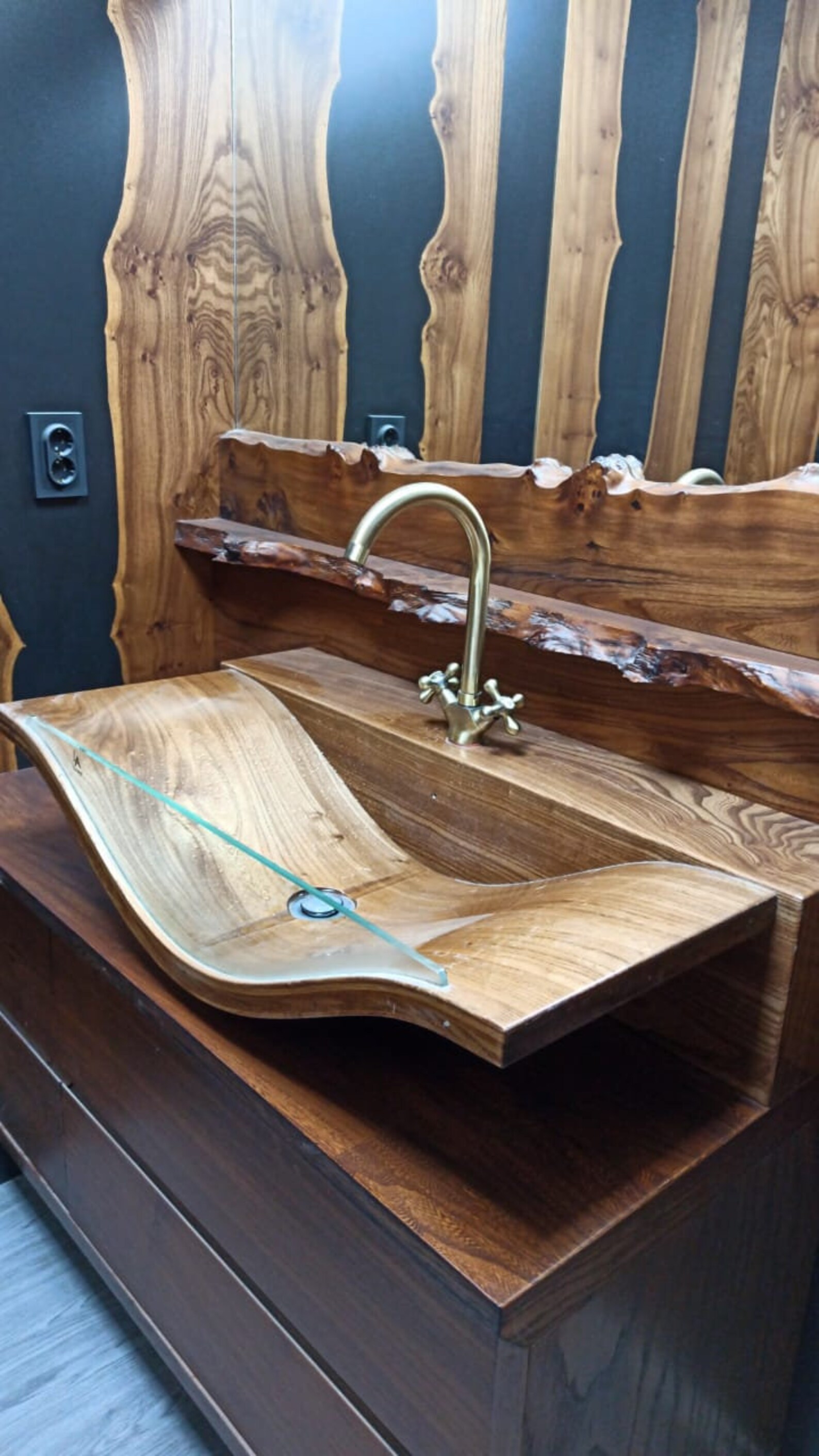 Wooden bathroom sink Etsy