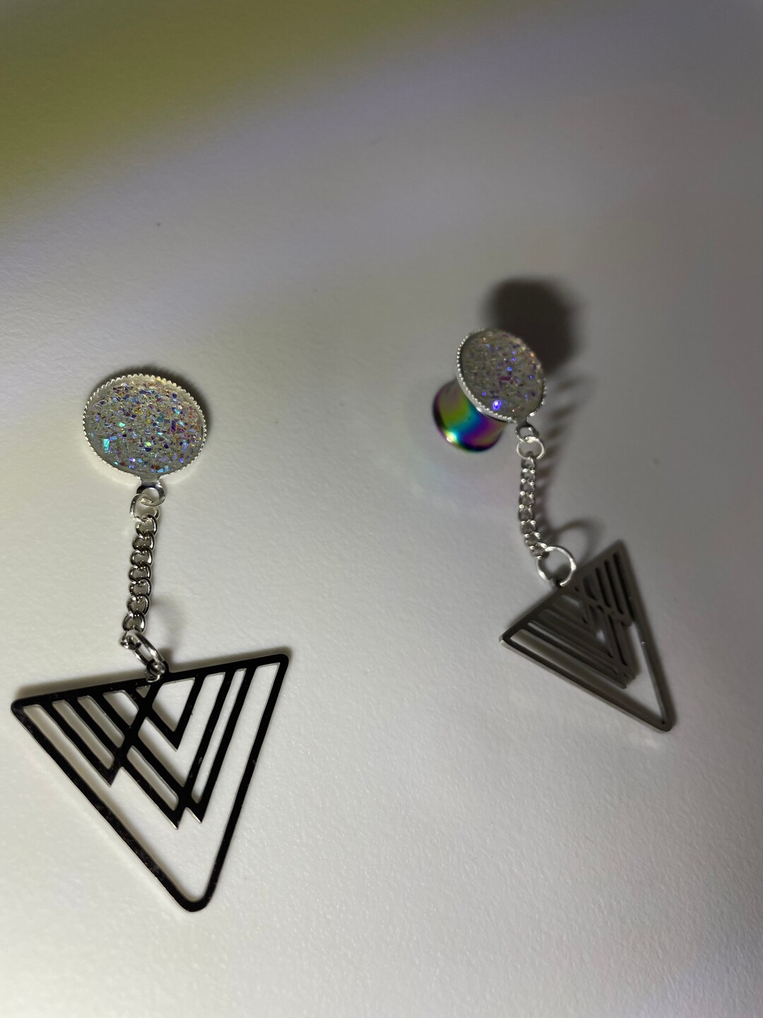 Geometric Triangle Dangle Plugs - Etsy Österreich