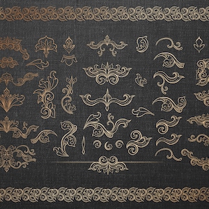21 GOLD Flourish Frames Clip Art - Digital Flourishes Clipart - Diy Weddinv Engagement Invitation - Photographer Frame