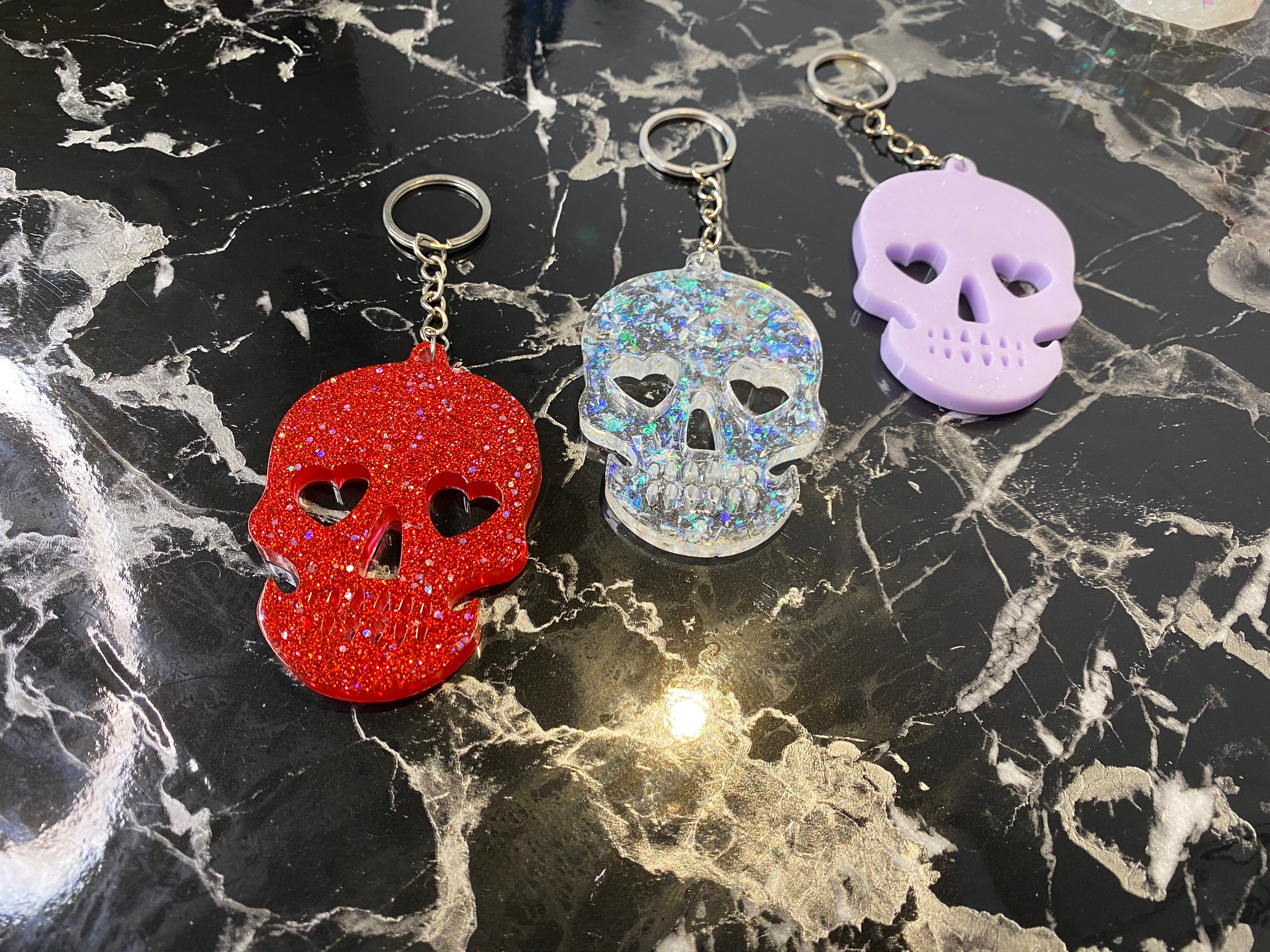 Skull Keychain Etsy