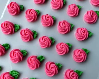 40  mini royal icing Rosettes