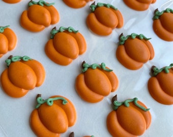 Royal Icing Pumpkins I Edible Toppers I Halloween Transfers