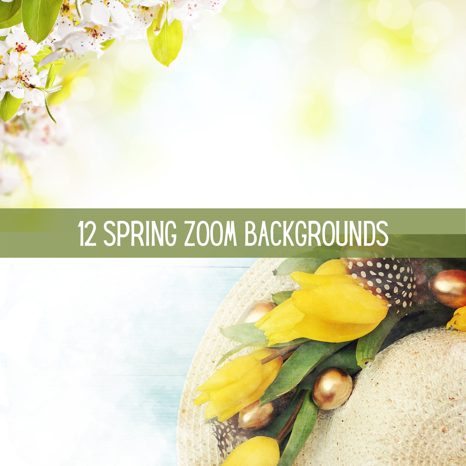 12 SPRING ZOOM BACKGROUNDS Zoom Meeting Virtual Etsy