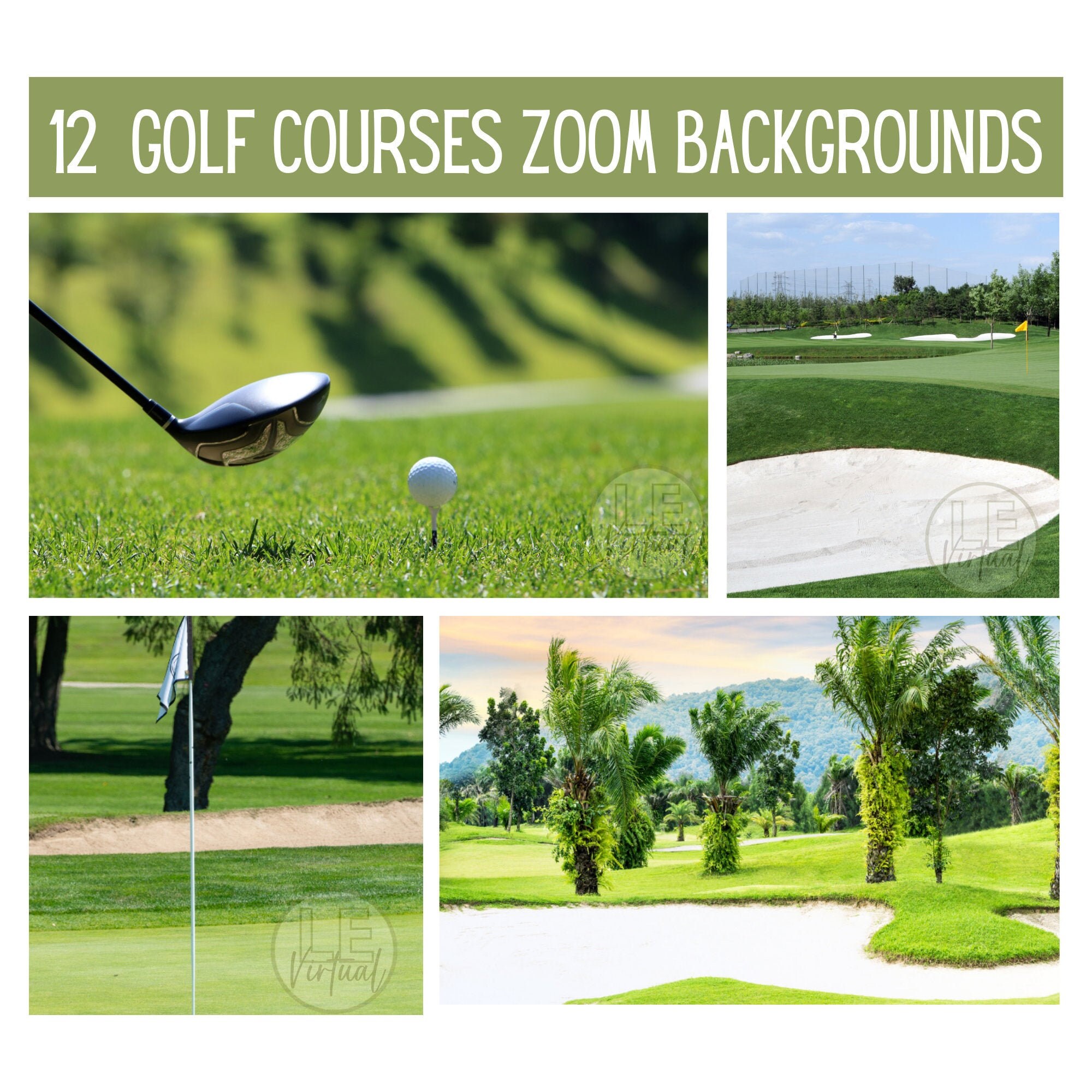 12 GOLF COURSES Zoom Backgroundszoom Meeting Virtual Etsy Canada