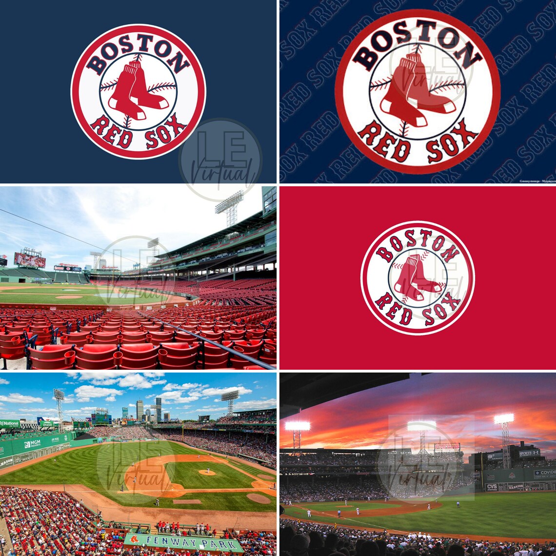 12 BOSTON RED SOX Zoom Backgroundszoom Meeting Virtual Etsy Canada