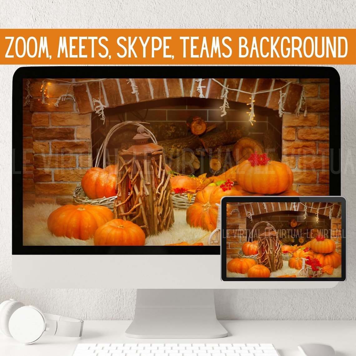 AUTUMN VIRTUAL Backgroundskype Zoom Google Meet Microsoft Etsy