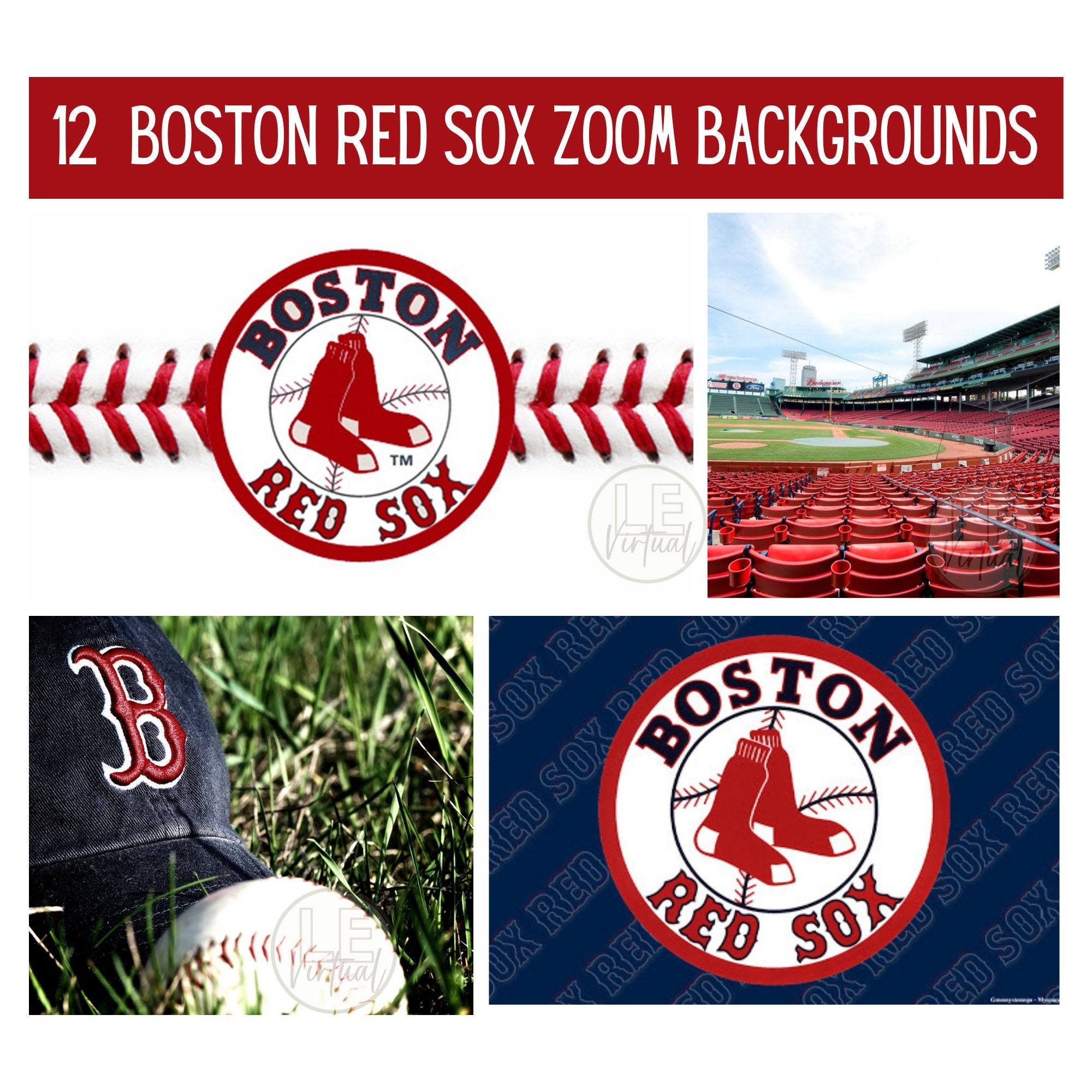 12 BOSTON RED SOX Zoom Backgroundszoom Meeting Virtual Etsy Canada