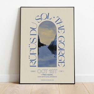 Póster de Rufus Du Sol - Impresión del concierto de The Gorge, arte de música de baile, decoración de pared musical, regalo para amantes de la música
