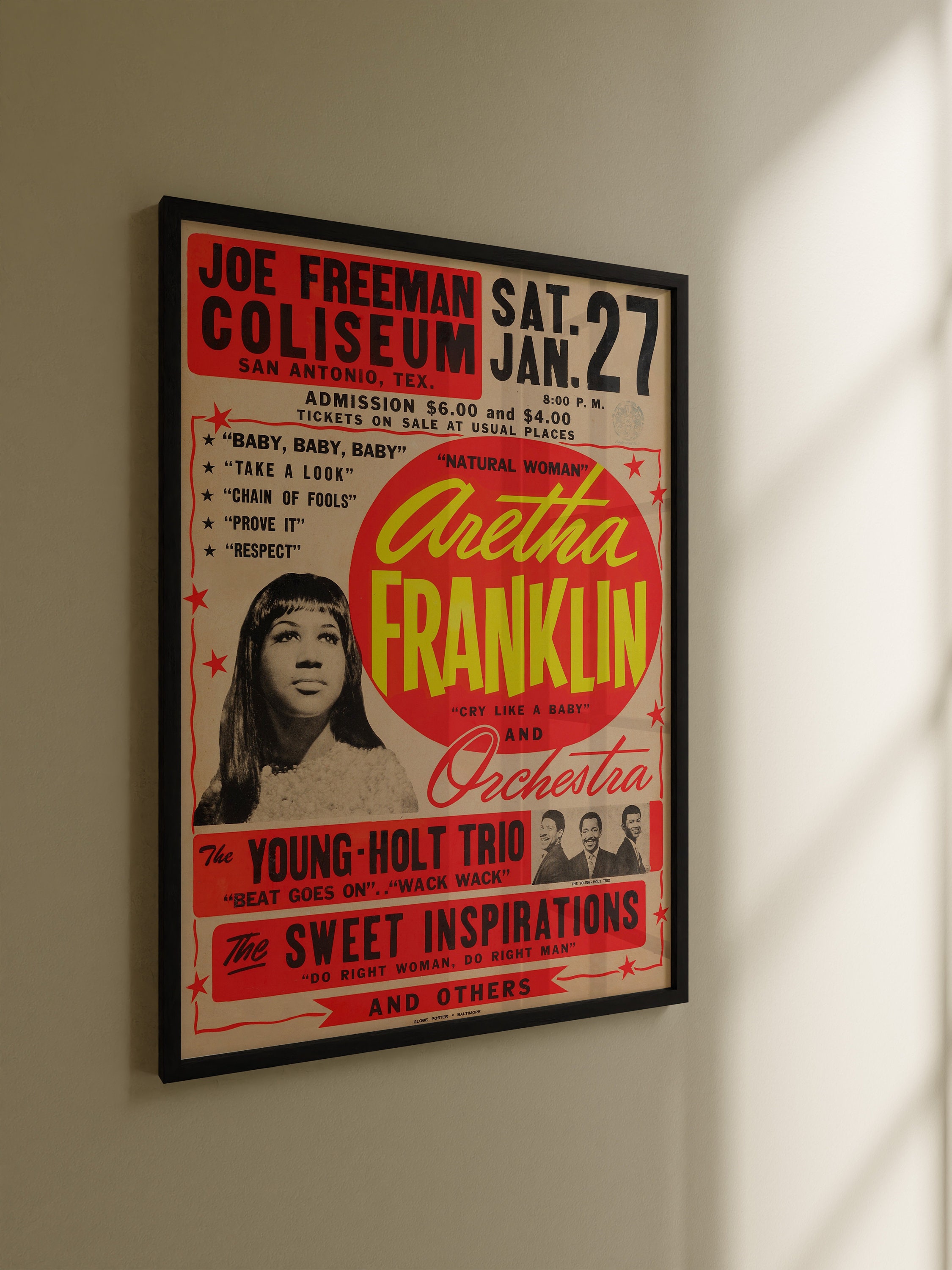 レトロなアレサ・フランクリンのコンサートポスター：ヴィンテージ