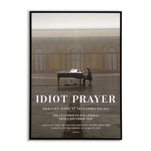 Nick Cave Plakat, Nick Cave - Idiot Prayer Konzertplakat, Rock Wandkunst, Musiklegendenplakate