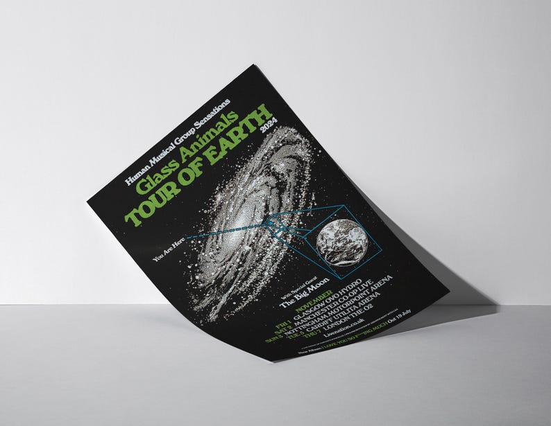 Glass Animals Tour of Earth Poster, I Love You so Fing Much UK Tour