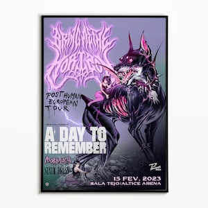Bring Me the Horizon poster - Stampa concerto Lisbona 2023, Arte murale musicale, Arte BNTH, Poster rock