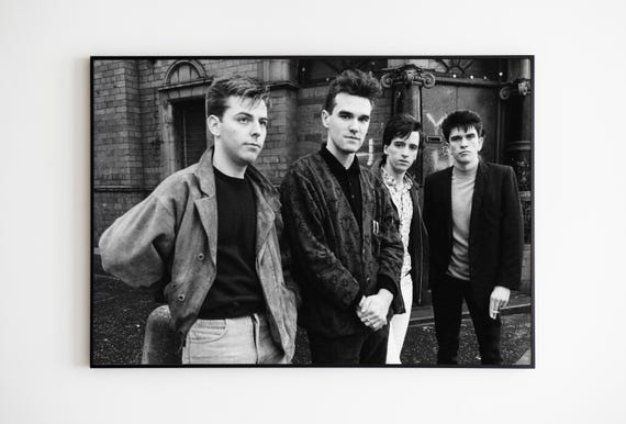 The Smiths Poster - Black and White Horizontal Print, Music Wall