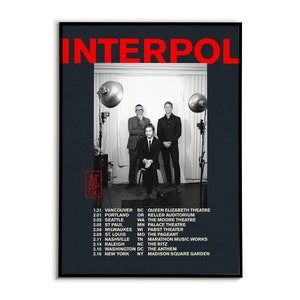 Poster Interpol - Stampa tour Canada e USA, Poster rock, Decorazione sala musica