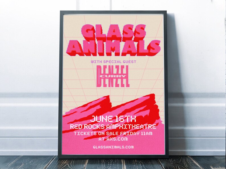 Glass Animals Tour Poster / Glass Animals at Red Rocks Etsy