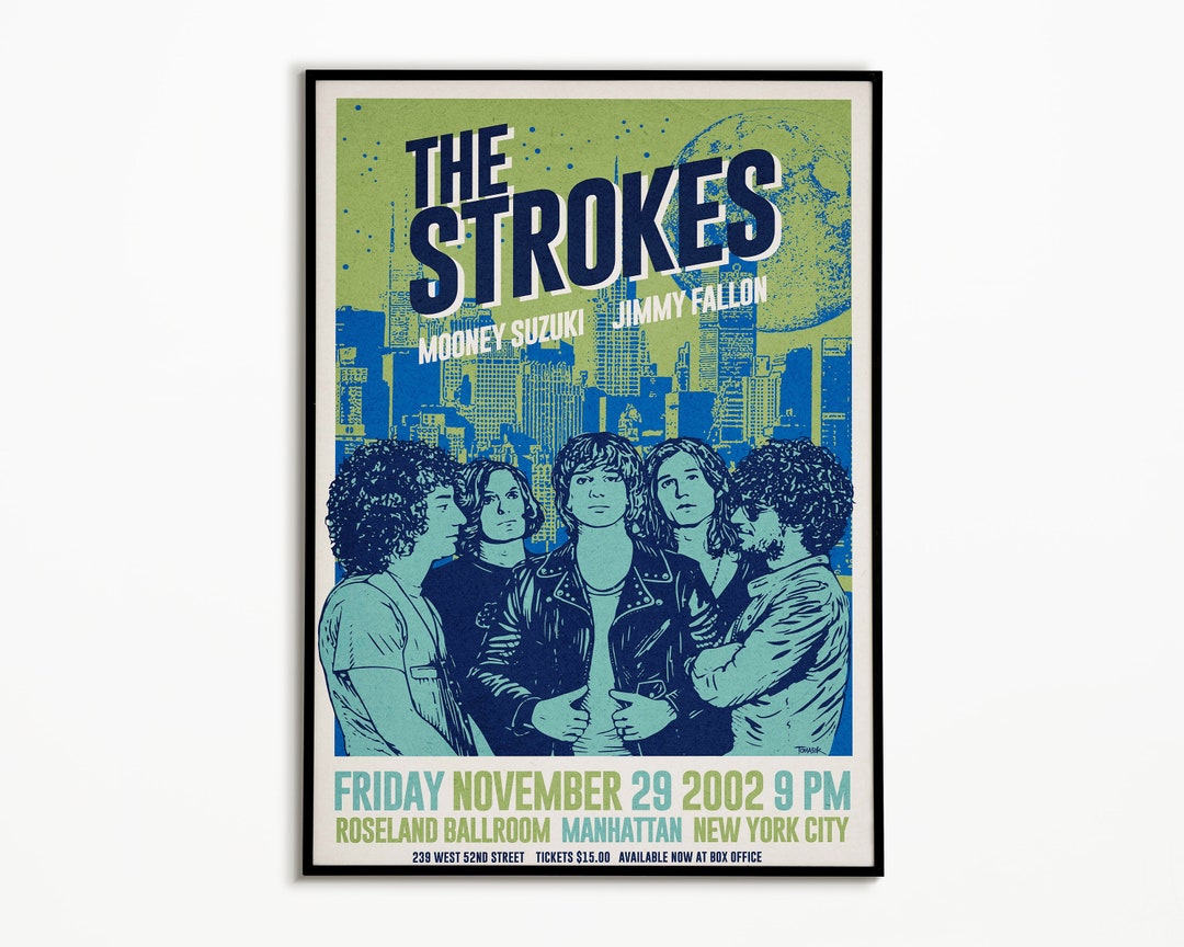 The Strokes Concert Poster, the Strokes Print, Music Room Decor, Rock