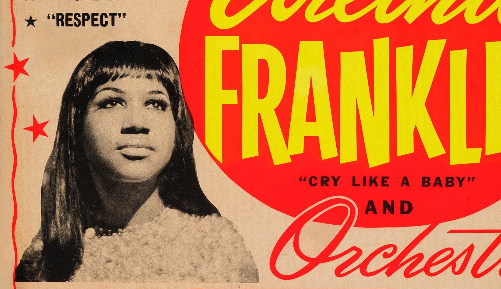 レトロなアレサ・フランクリンのコンサートポスター：ヴィンテージ