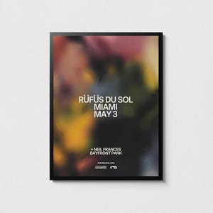 Rufus Du Sol poster - 2025 Miami concert print, EDM posters, Music wall decor