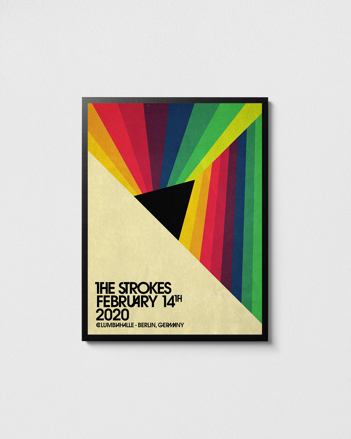 The Strokes Berlin 2020 Concert Poster: Geometric Rock Music Art