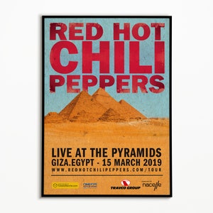 Red Hot Chili Peppers concert poster, Red Hot Chili Peppers print, RHCP gift, Rock posters, Music prints, Rock wall decor