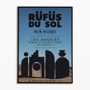 Rufus Du Sol concert poster, EDM poster, Dance music posters, Music wall art