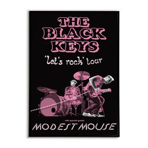 The Black Keys + Modest Mouse Let's rock tour poster, Rock wall art, Music room decor