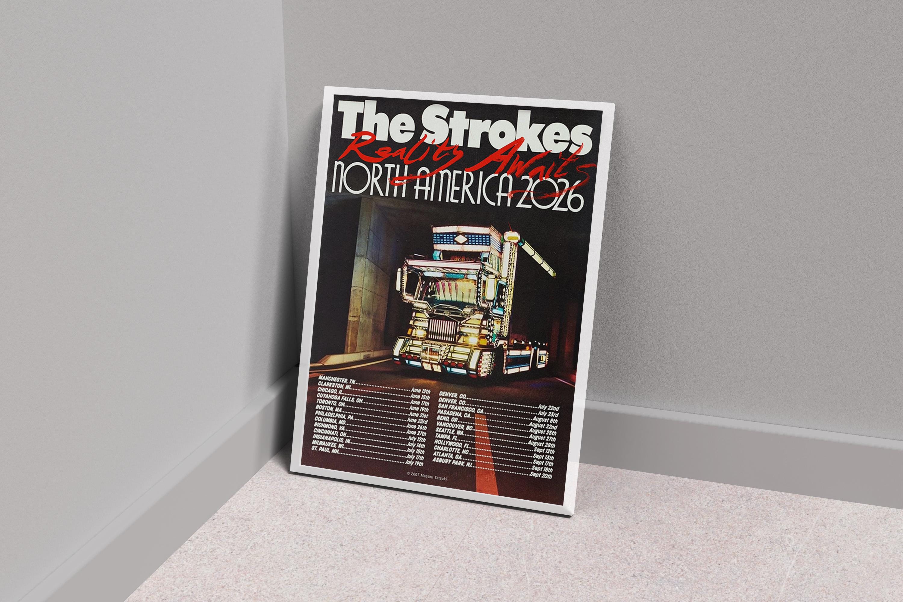 The Strokes Reality Awaits 2026 Tour Poster: Indie Music Wall Art