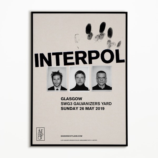 Interpol concert poster - A Fine Mess album tour, Rock posters, Music gifts, Rock wall art