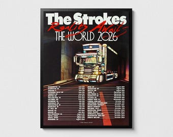 The Strokes Reality Awaits 2026 Tour Poster: Indie Music Wall Art