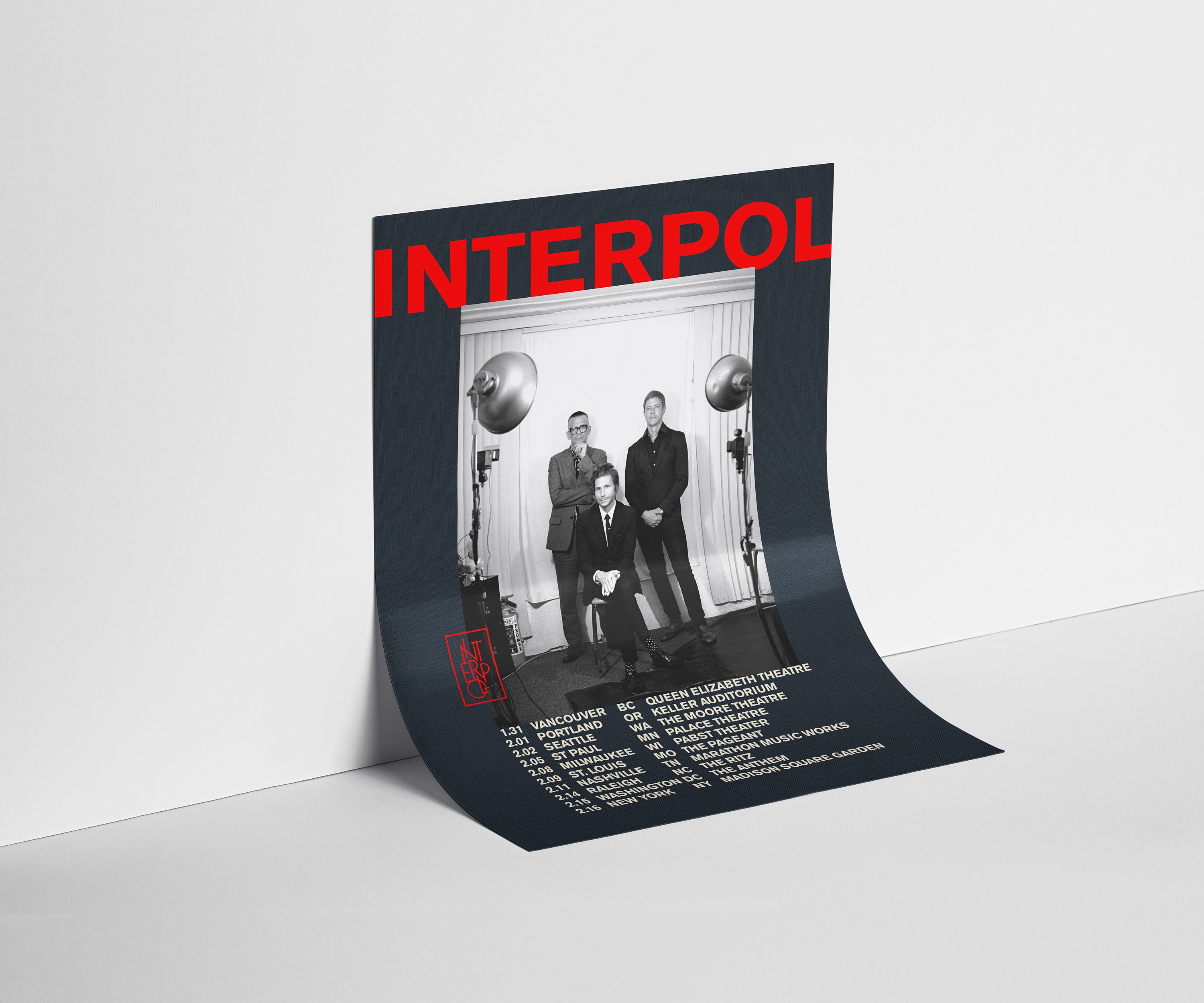 インターポールのポスター - カナダとアメリカのツアーのプリント、ロックポスター、音楽室の装飾 - Etsy 日本