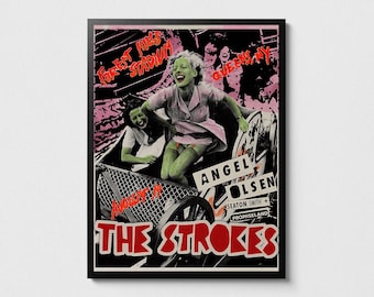 The Strokes Forest Hills Concert Poster, Rock Music Art, Music