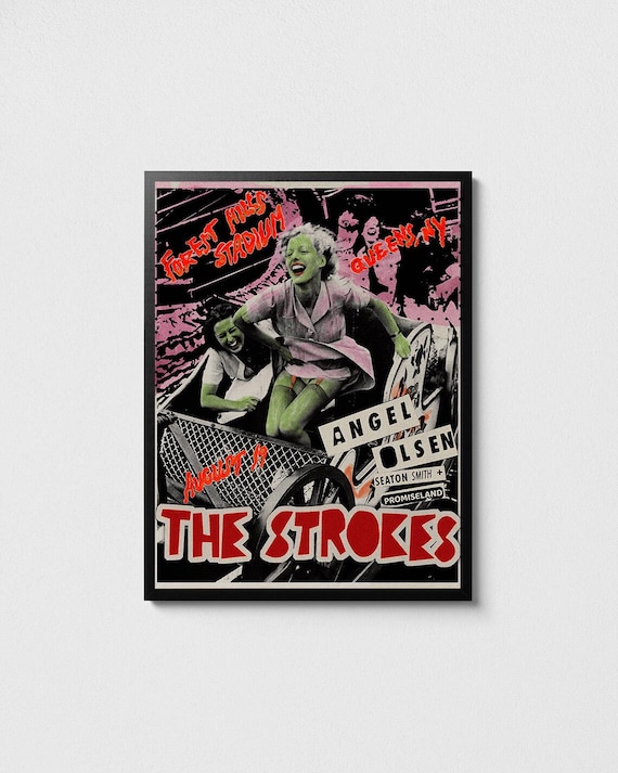 The Strokes Forest Hills Concert Poster, Rock Music Art, Music