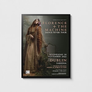 Poster Florence en de machine - Dance Fever-tourafdruk, Rockmuziekdecor, Muziekkamerkunst